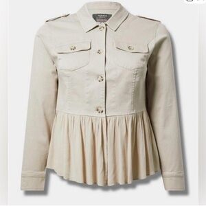 Torrid Beige Utility Peplum Jacket